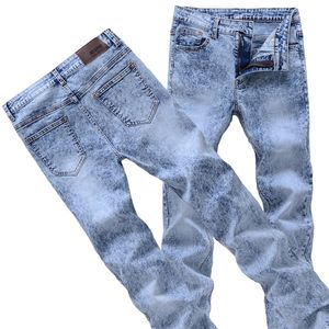 CHOLYL Jeans Skinny Pria Denim AbuabuBiru Celana Pensil Fashion Baru Ramping Panjang 220817