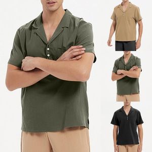 Uzun Düz T Shirt Mens toptan satış-Erkek Tişörtler Gömlekler Erkekler İçin Paket Uzun Kollu Mor Günlük Kavur Düğmesi Katı Kısa Düz Siyah T Mens Plainmen s
