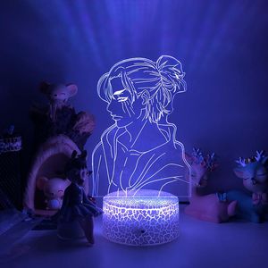 Nattljus Anime Light Attack på Titan 4 Eren Yeager Figure For Bedroom Decor Kids Birthday Present Shingeed No Kyojin 3D Lamp Night