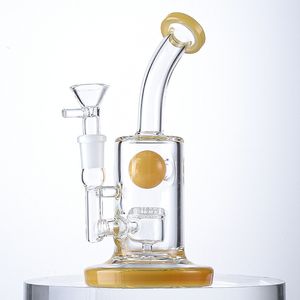 Unique Hookahs Little Hollow Water Blocking Ball Glass Bongs Dab Oil Rigs 14mm Female Joint Jet Perc Handcraft Smoking Acessories Bowl DGC1316