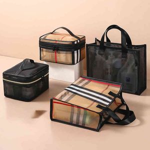 HBP Cosmetic Bags Cases Moda Nylon Feminino Cosmetics Set Bag Black Portable Travel Makeup Tote handBag Organizador de Viagem Saco de Toalete Feminino 220825