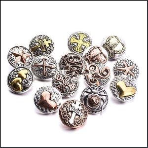 Clasps Hooks Jewelry Findings Components Metal Heart Star Tortoise Shape Snap Button 18Mm Sn Dhutn