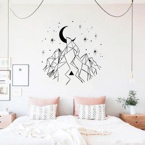 Стены наклейки горы звезды шаблон плакат роспись детская питомник для спальни луна милая красота мода стикер дизайн художественные наклейки LY1500