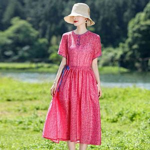 B Ince Kıyafetler toptan satış-B Ev Elbise Kadınlar Yaz Yeni Kore Yuvarlak Boyun İnce Bel ile