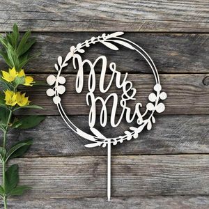 Altre forniture per feste festive MrMrs in legno Cake Topper Specchio Widding in acrilico Rosa Argento Oro Nero Decorazioni Regali di fidanzamento