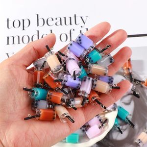 Colorful Mini Milk Tea Charms Pendant Accessories for Jewelry Craft DIY Keychain Earring 1222536