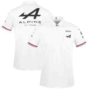 2021 Season Motorsport Alpine F1 T Shirts Team Aracing T shirt White Black Breathable Teamline Short Sleeve Polo Shirt Car Fan Clothing