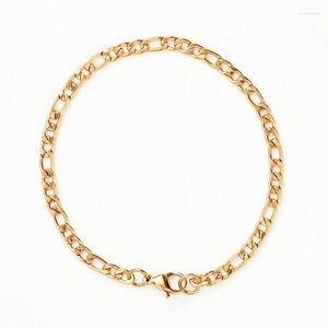 Link Chain Classic 4MM Width Figaro Bracelet For Men Women Stainless Steel Gold Color Fashion Party Jewerly Gift Trum22