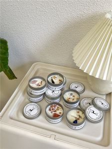 Aromatherapie-Duftkerzen, rauchfreies Kristallsalz, steingetrocknete Blumen, Wachswärmer, Sojakerzen mit Glas, Weihnachtsdekoration, Geschenk