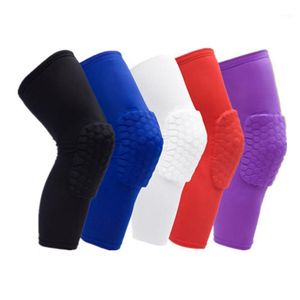 1pcs Kids / Adult Basketball Knee Pads Sleeve Honeycomb Brace Elastisk Kneepad Skyddsutrustning Patella Skum Support Volleyboll