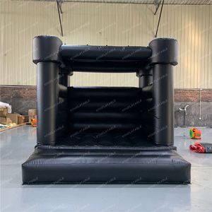 xyinflatableアクティビティ3x3m/10x10ftコマーシャルインフレータブルバウンサーキッズジャンプキャッスルブラックバウンスハウストップカバー付き