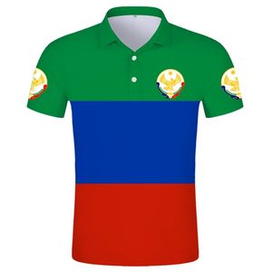 Dagestan Polo Shirt Free Custom Made Makhachkala Polo Shirt Print Flag Diy Russian Russia Rossiya Kizlyar Khasavyurt Clothes 220702