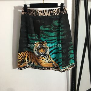 Saias femininas com estampa de tigre, cintura alta, sexy, com estampa de leopardo, roupas de verão respiráveis para mulheres