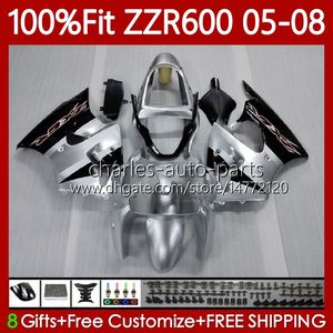 OEM Body Injectievorm voor Kawasaki Ninja ZZR600 ZZR600 CC Cowling HC ZZR CC Fit Fairing Kit Rood Zwart Heet