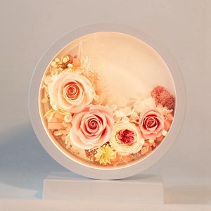 Tischlampen Ewige Blumenlampe Geschenkbox Ornament Licht Luxus Nachttisch für Freundin und HochzeitsgeschenkTisch