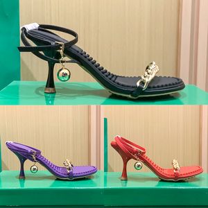 Сексуальный Фиолетовый Ботинок Пятки оптовых-С коробкой точки высокие каблуки сандалии женщин дизайнерские сексуальные сандалии открытая мода открытая вечеринка на пятку