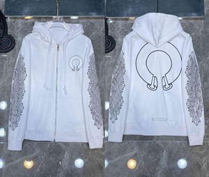 Классическая модная мужская молния chipper ch hoodies дизайнер подковообразные санскритские перекрестные печати. Свитер толстовок с высоким капюшоном 46