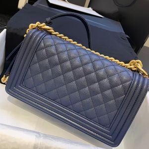 Luxury Designer Boy Bags Classic Chain Flap Quilted Bag Women Calfskin Caviar Leather Shoulder Bags Crossbody Handbags Purses Tote Lady Clutch Card Holder C Family