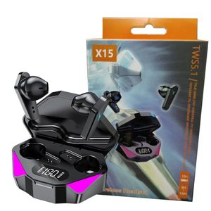 X15 TWS Game Fone Drahtloser Kopfhörer Bluetooth-Kopfhörer 65 ms Ohrhörer mit geringer Latenz und Mikrofon Drahtloses Headset LED-Anzeige