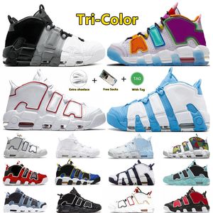 Mens Baksetball Shoes 96 More Sneakers Triple White Black Bulls Unc Knicks Obsidian Gym red Muti-color sunset Sky Blue Men Women fashion Trainers Sports Sneaker Shoe