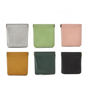 DHL50pcs Cosmetic Bags Women PU Plain Square Multifunctional Data Open Storage Bag Mix Color