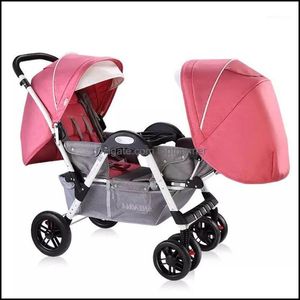 Twin Strollers Can Sit And Lie Face To Face With Proof Folding Trolley Be Folded Quickly1 Drop Delivery 2021 Strollers# Baby Kids Mater