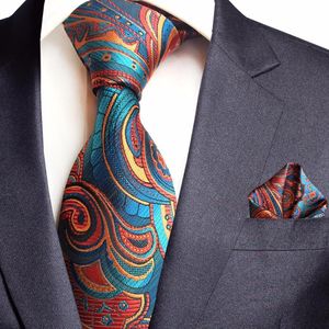 Bow Ties Paisley Jacquard Woven Silk Mens Tie Handkerchief Set Neck 8cm Striped For Men Suit Business WeddingBow