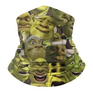 Basker coola UV -skydd halsdukar halsduk shrek green schreck film face head wrap coveruv utomhus vandrare