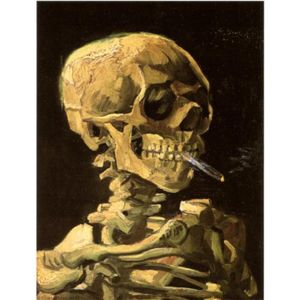 有名なヴィンセント ヴァン ゴッホの油絵の再現手描きの頭蓋骨燃焼キャンバスART332Y