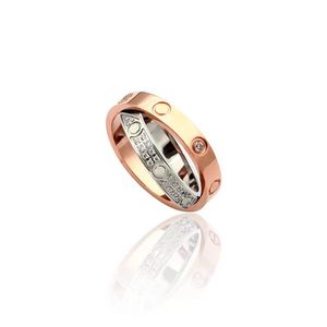 Brand New Cross Crystal Couple Love Ring Classic Luxury Men & Women Wedding Rings Fashion High Quality 316L Titanium Plated 18K Gold Designer Ring Jewelry