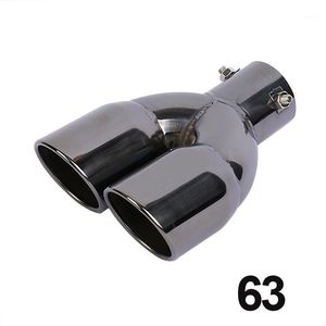 Manifold & Parts Style Stainless Steel Square Mouth Universal Straight /bend Double Tube Throat Exhaust System Muffler Pipe Car Accessories