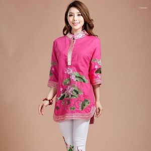 Sommar Toppar för kvinnor 2022 Broderad skjorta Blus Japanska Streetwear Outfits Tunika Kimono Cardigan med broderi FF1555 Kvinnors Blusar