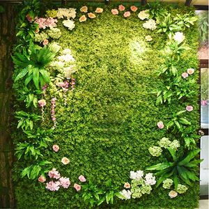 Neue künstliche Pflanze Rasen DIY Hintergrund Wand Simulation Gras Blatt Hochzeit Dekoration grün Großhandel Teppich Rasen Home Decor