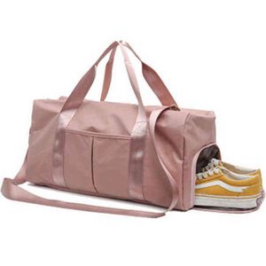 Outdoor Wasserdichte Nylon Sport Gym Tassen Männer Frauen Training Fitness Reisen Handtas Yoga Matte Taschen Mit Schönen Fach 220608