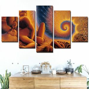 5 PCS Ölümsüz Fibonacci Soyut Tuval Resimleri Baskı Duvar Sanat Tuval Resimleri Oturma Odası İçin Duvar Süslemeleri