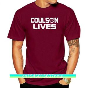 Agents Of Shield Coulson Lives Мужская черная футболка Футболка из 100% хлопка Мужская футболка с коротким рукавом 220702