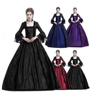 Abito da donna nero gotico vittoriano Periodo rinascimentale Rococò Belle Abiti da ballo Abbigliamento teatrale Abiti in costume Taglie forti