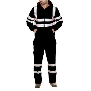 Testes masculinos Ternos masculinos Autumn Sanitation Workers Stripes Reflexivo Roupas de trabalho Terno de duas peças Macho's Labor 2022