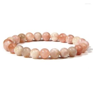 Fios de miçangas Braceletas de pedra natural Men 8mm Round Sun Quartz Crystal Beads ioga curativa para mulheres Chakra Jewelry Kent22