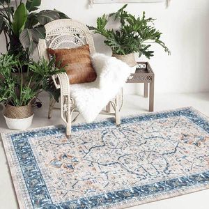 Carpets 200 300cm Fashion Fresh Ethnic Style Blue European Flower Living Room Bedroom Bedside Carpet Floor Mat Customization
