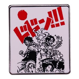 Anime One X Piece Luffy Ace Brother esmalte Pin Manga Hot Manga Broche para Backpacks Fashion Jewelry Gift