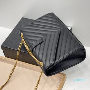 2022 Luxurys Designers Women Gold Chain Crossbody Bag Leather Handbag Woc Bag