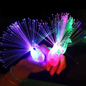 New Party Favor Peacock Finger Flash Ring Light Colorful Led Light-Up Rings Party Gadgets Creative Kids Toys