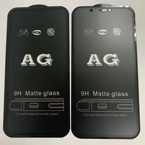 9h Ag härdat glas för iPhone 12 Mini 13 Pro Max 11 Pro X Xs Max XR 8 7 Plus Anti-Fingerprint Matte Screen Protector Film Black Color