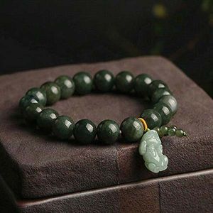 Armband naturlig klass en jade justerbar armband lyckliga smycken män och kvinnor