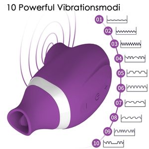 Giocattoli sessuali masager giocattolo Massaggiatore giocattolo Succhiare Leccare 2 in 1 Clitoride Orale Vibratore Giocattoli per donne Adulti Doppia stimolazione Clitoride Ventosa Capezzoli Stimolatori 890M