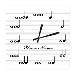 Anteckningar med ditt anpassade namn Square Acrylic Hanging Clock Ian Present Personlig musik Studio Wall Decor Art Watch 220615