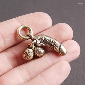 Wholesale funny key chains resale online - Keychains pcsBrass Man Penis Pendant For Male Genitalia Shaped Adult Toy Car Keyring Hanging Jewelry Funny Women Friends Gifts Fred22