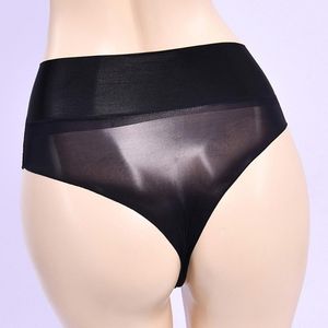 Kalsonger Sexiga män Oljestrumpbyxor Glossy Sheer Elastisk Cock Pouch Penis Slida Sissy Fetish Underkläder Erotiska Underkläder Kalsonger