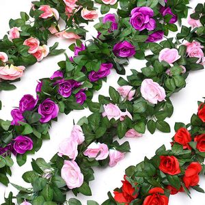 Artificial Flowers Fake Rose Vine Flower Hanging Roses for Home Hotel Office Wedding Christmas Party Decoration